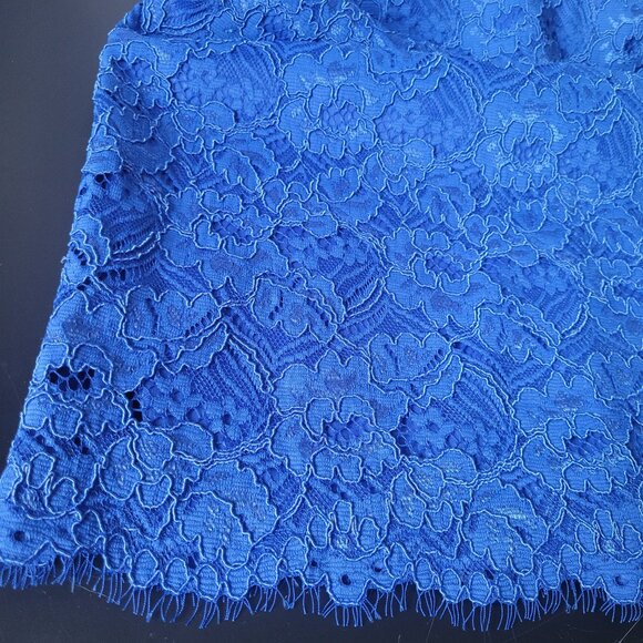 Ann Taylor Blue All-Over-Lace A-Line Dress, 6, Sleeveless, Midi Length, Wedding - Picture 9 of 9
